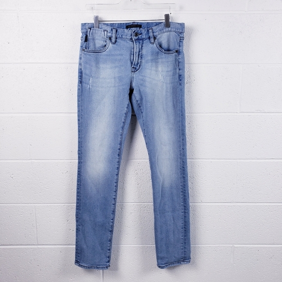 John Varvatos Bowery Slim Straight Leg Jeans In Blue Ice Men's 31 x 32 - Picture 2 of 11